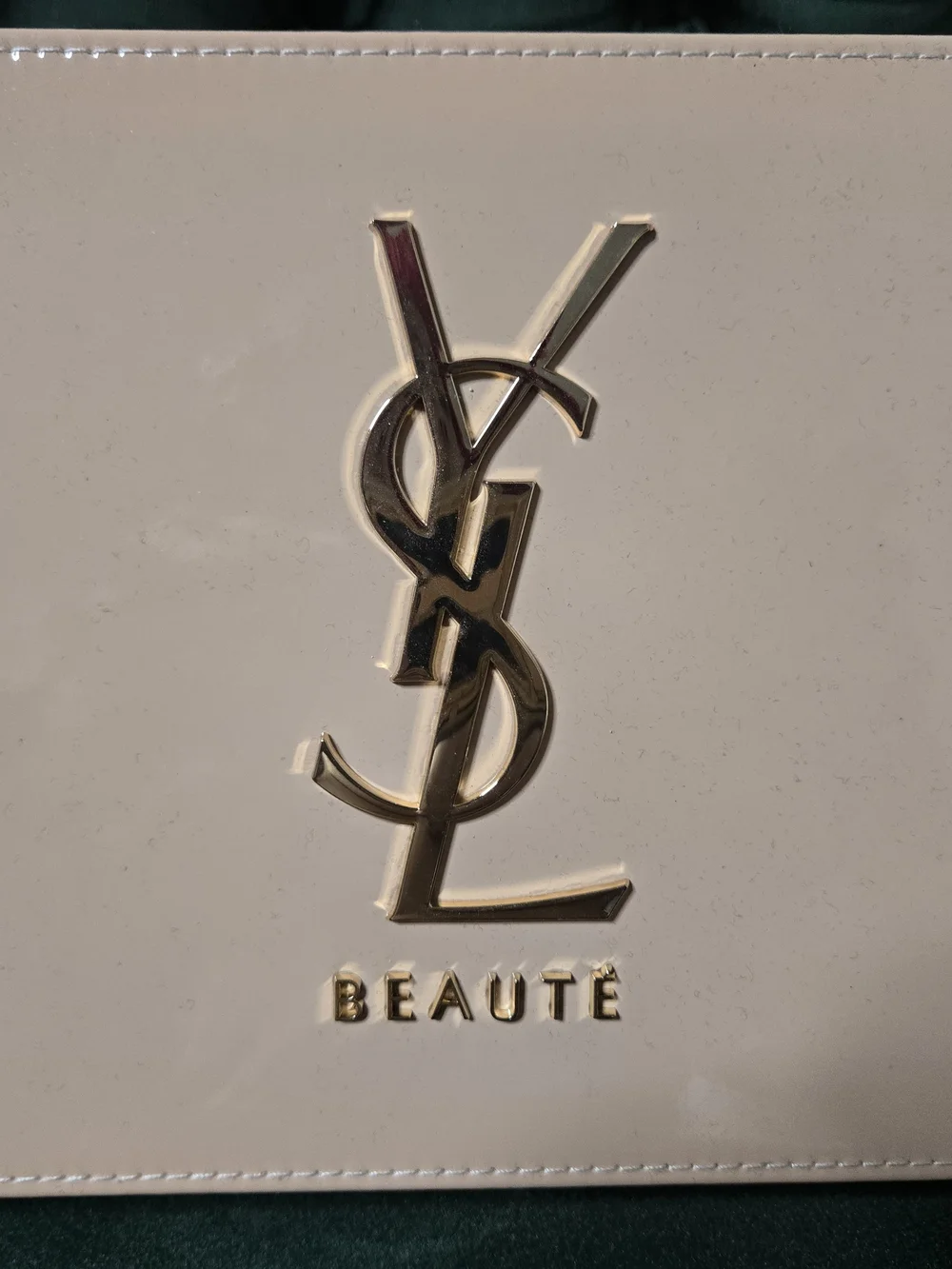 Yves Saint Laurent Beauté Logo Clutch in Pale Pink with Gold Hardware NEW!